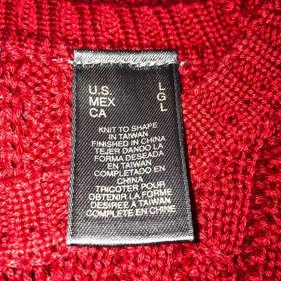 Liz Claiborne cable knit pullover red sweater - Picture 7 of 9